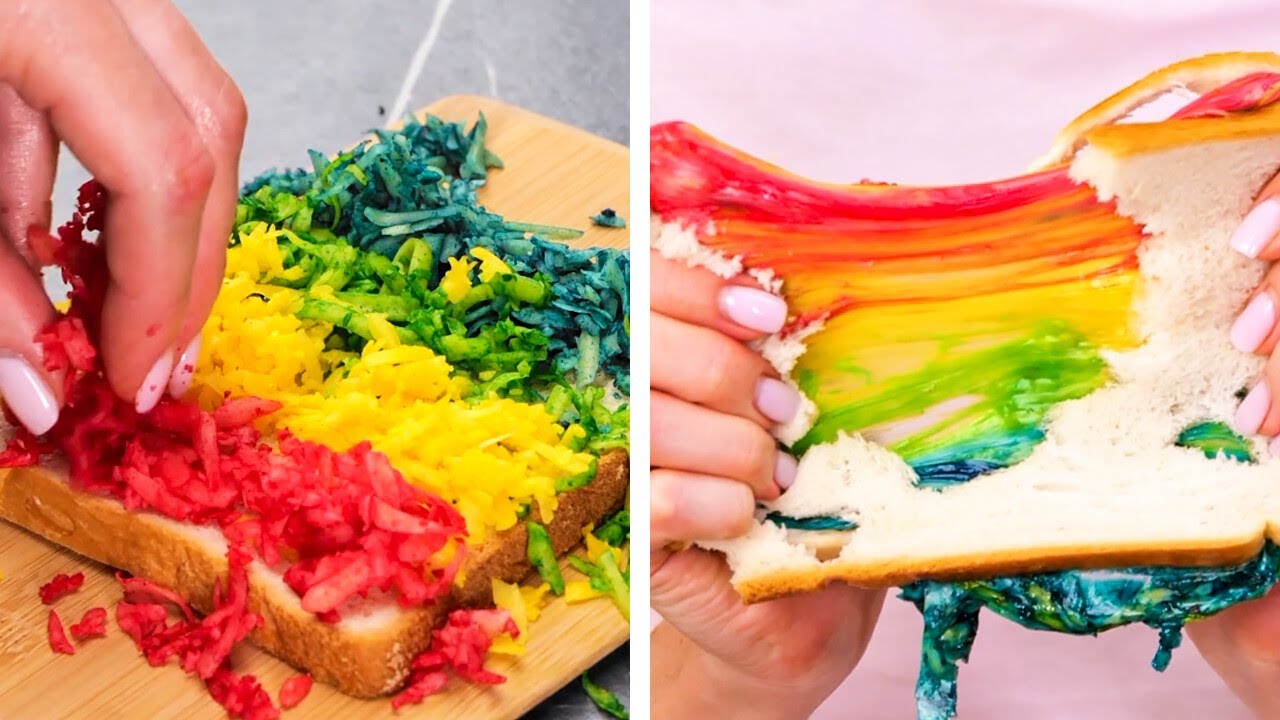 🌈How to Make Rainbow Food | TikTok Food Hacks