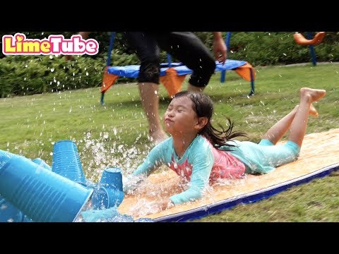 라임의 워터슬라이드 게임 챌린지 승자는? LimeTube & Toy | 콩순이 케익하우스 게게 놀이
