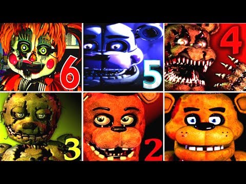 Five Nights At Freddy's 6 FNAF 1 2 3 4 5 All Jumpscares 