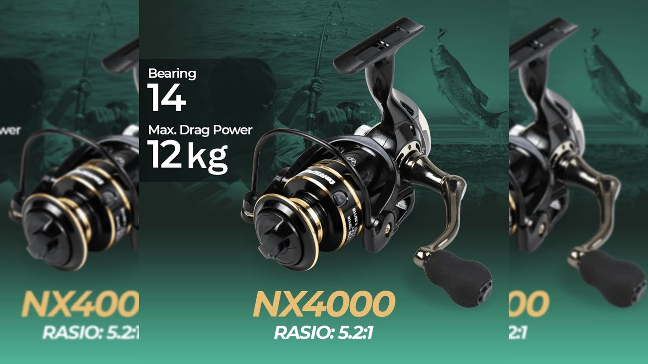 Pratinjau video produk TaffSPORT Gold Sharking Metal Reel Pancing Spinning 5.2:1 - NX4000