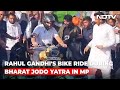 Watch: Rahul Gandhis Bike Ride During Bharat Jodo Yatra In Madhya Pradesh