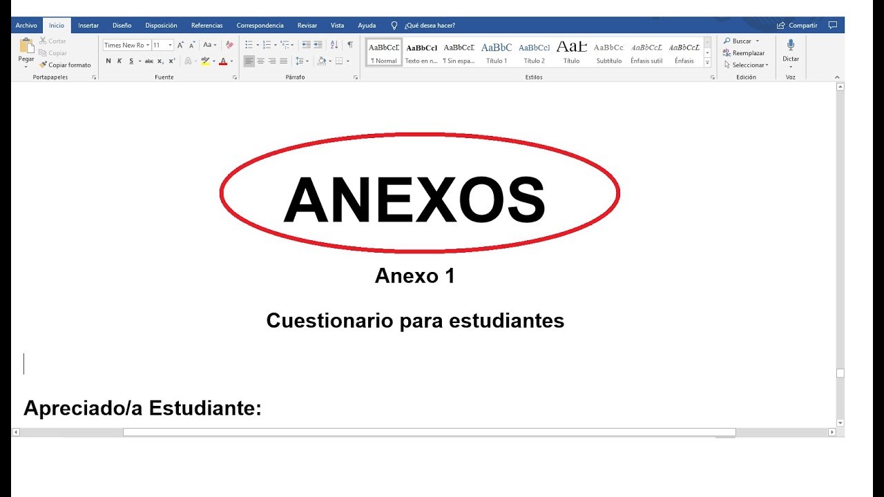 Como hacer un anexos