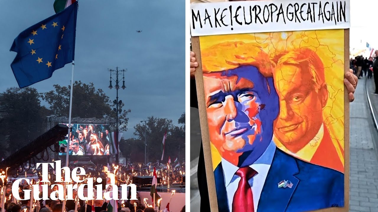 Ten of thousands march in Budapest in pro- and anti-government rallies