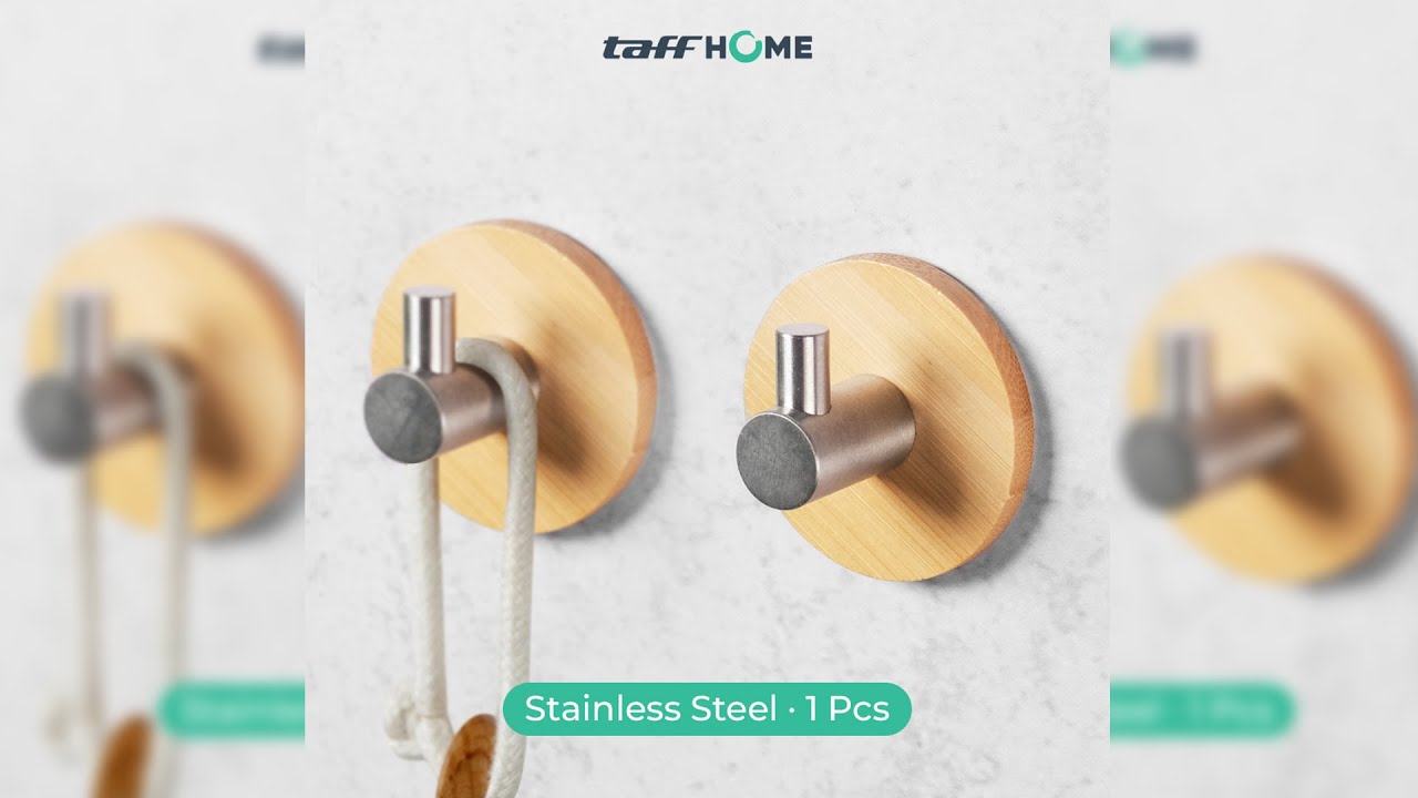 Pratinjau video produk TaffHOME Gantungan Dinding Stainless Steel Hanger Single Hook - S0130T