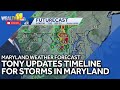 Tony updates Tuesdays storm timeline in Baltimore