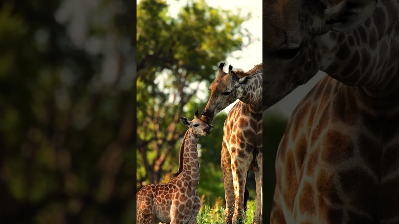 Beautiful moments in the wild 💚 🦒 #Shorts #Animals