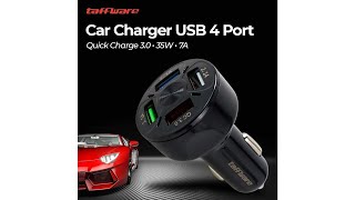 Pratinjau video produk Taffware Car Charger Mobil USB 4 Port QC3.0 35W 7A - BK-358