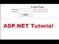 ASP.NET Tutorial 6- Create a Login website - Login page & Validating User and Password in database