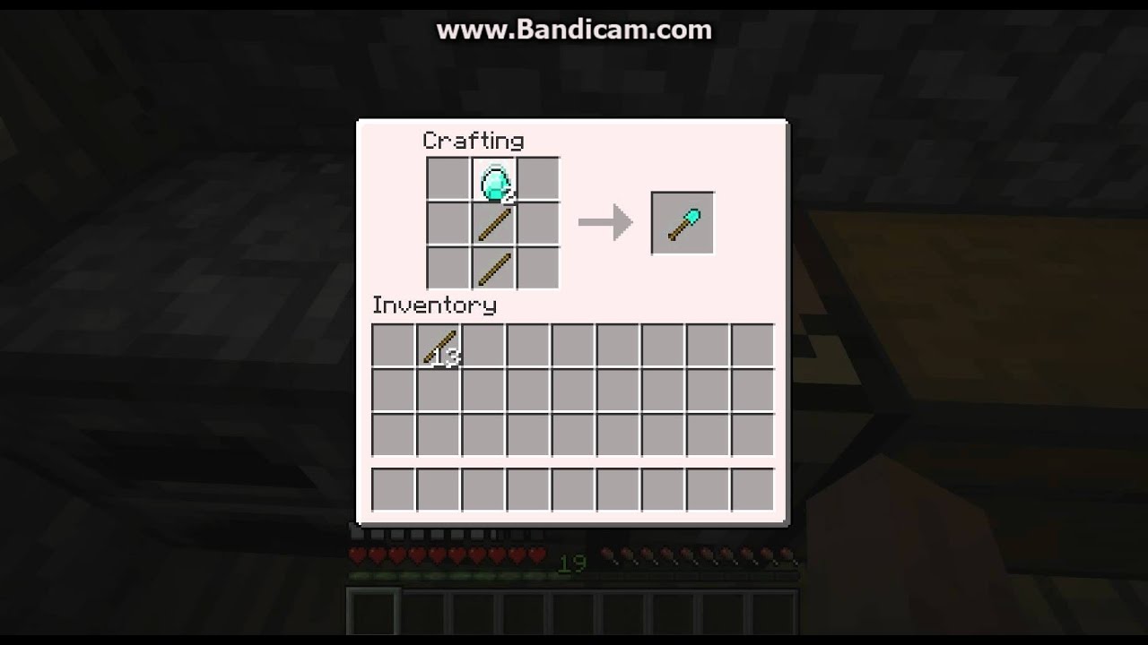 How to make a Diamond Hoe - Minecraft - YouTube