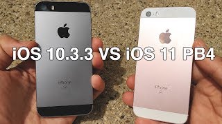 iPhone SE iOS 10.3.3 vs iPhone SE iOS 11 Public Beta 4! -