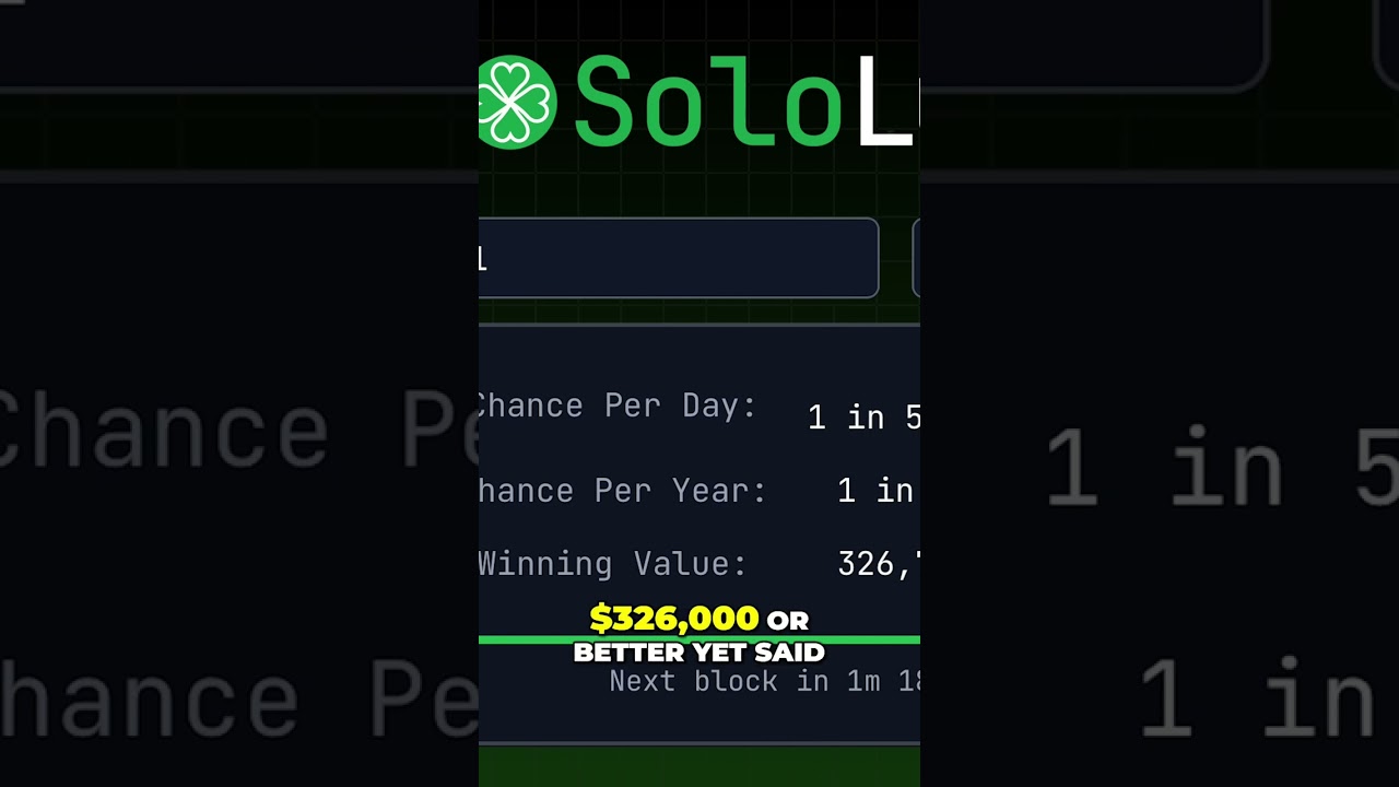 Bitcoin Solo Mining: Calculate Your Chance of Hitting a Block! shorts