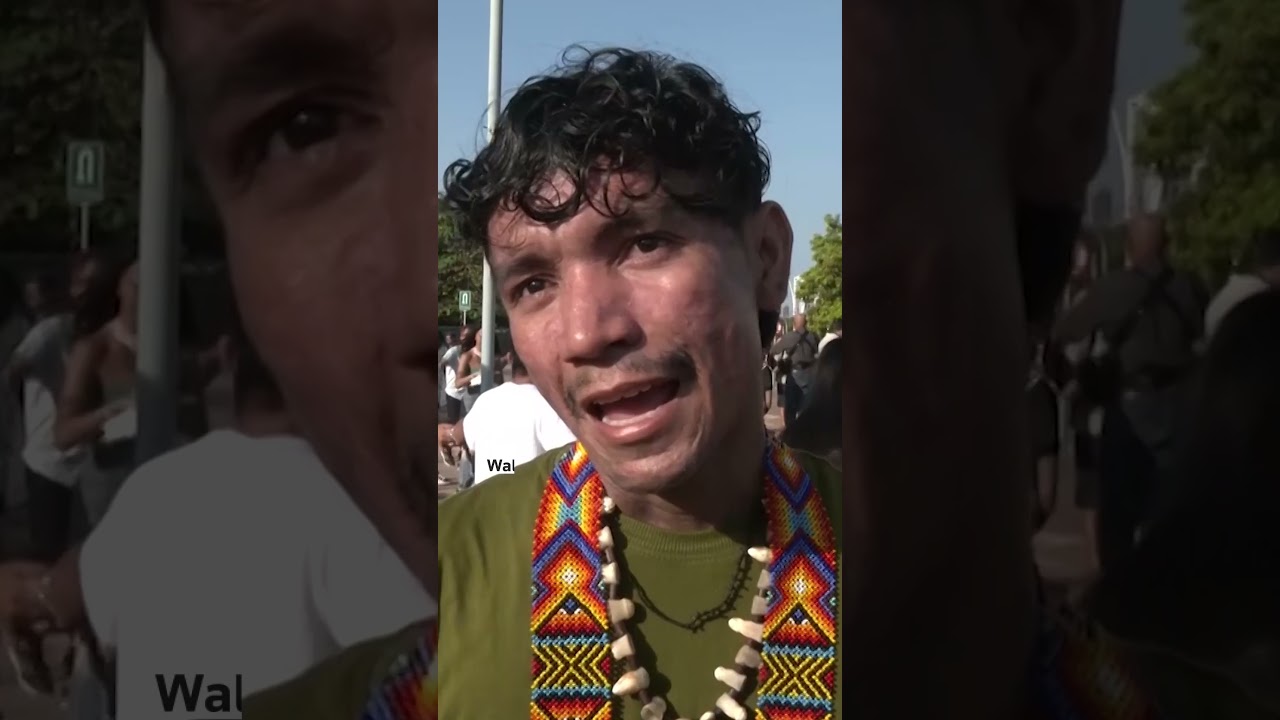 Indigenous activists stage protest ritual outside COP30