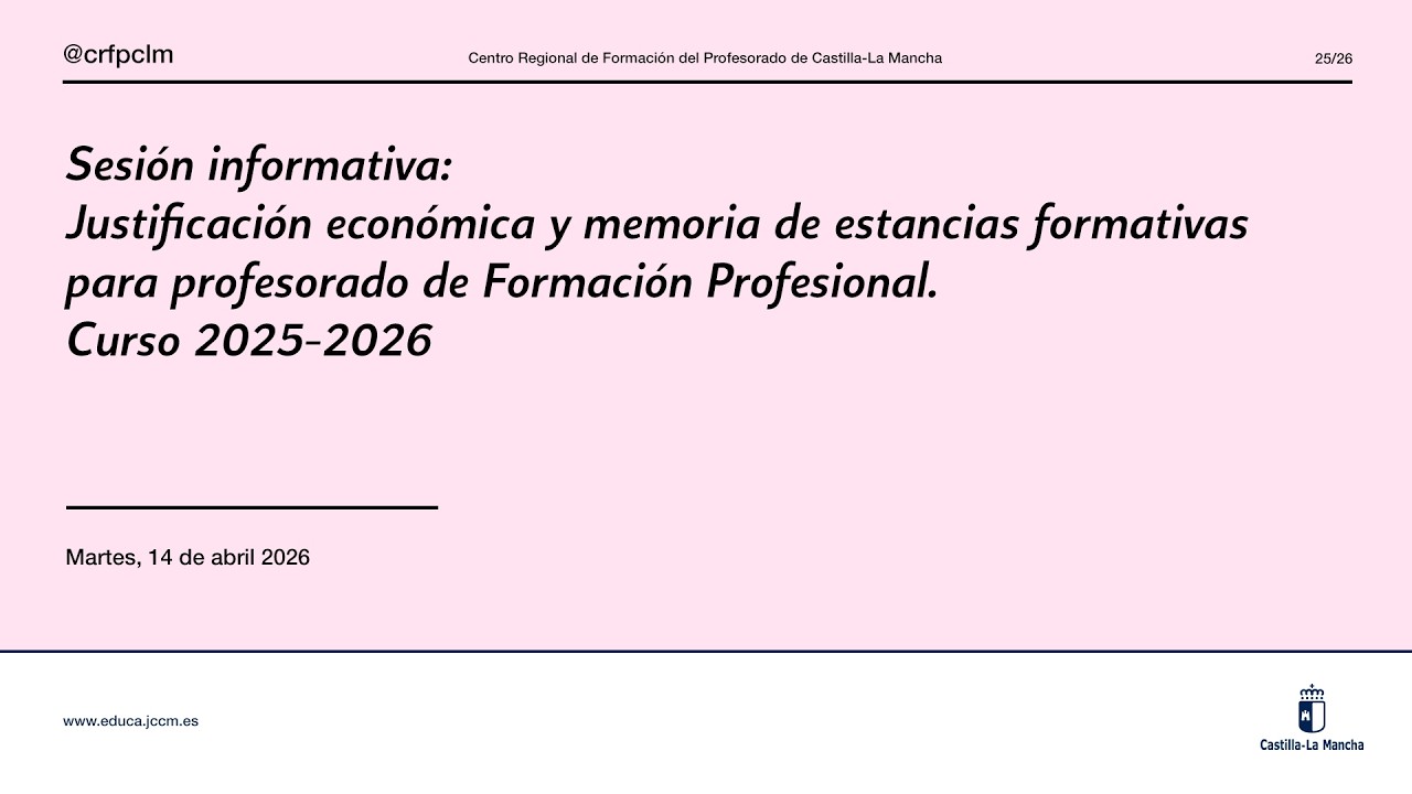 #Reunión_CRFPCLM: Sesión informativa, justificación económica y memoria de E. Formativas, 2025/2026