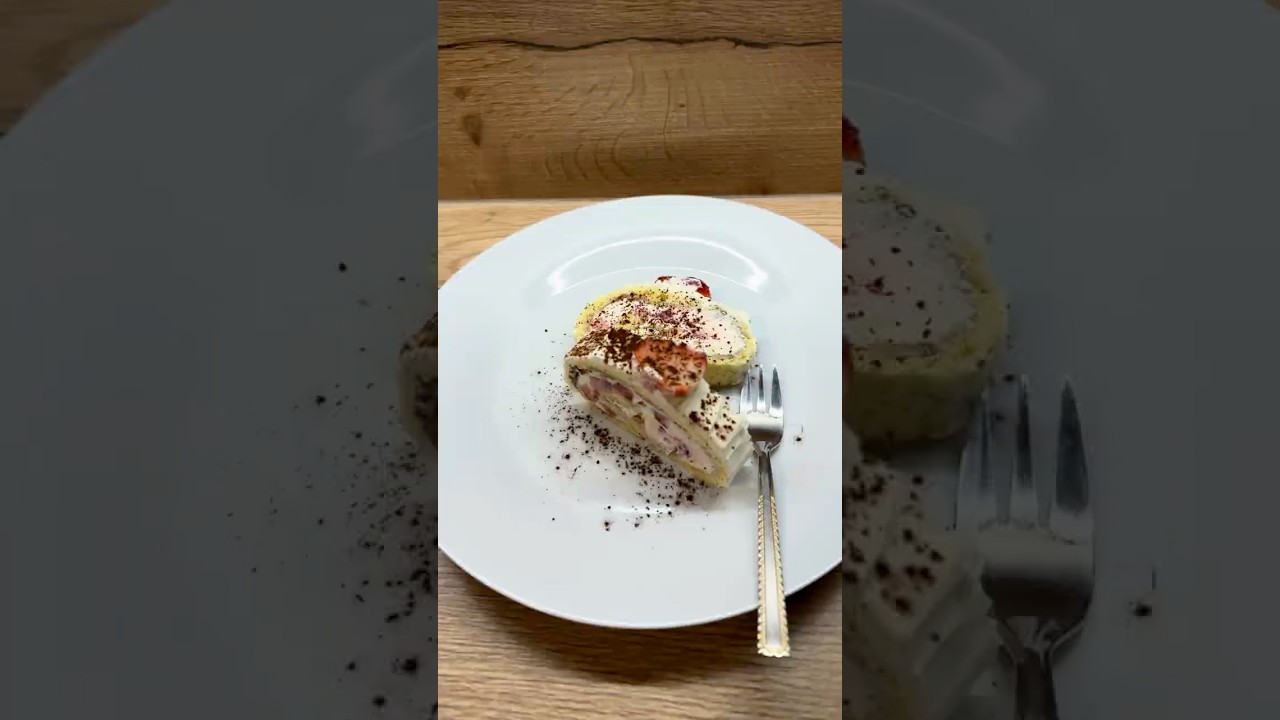 Piškotová roláda s jahodami | Těhotnej kuchař