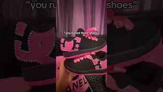 DIY custom dc shoes💕 #2000s #pink #2000saesthetic #mcbling #diy #dcshoes