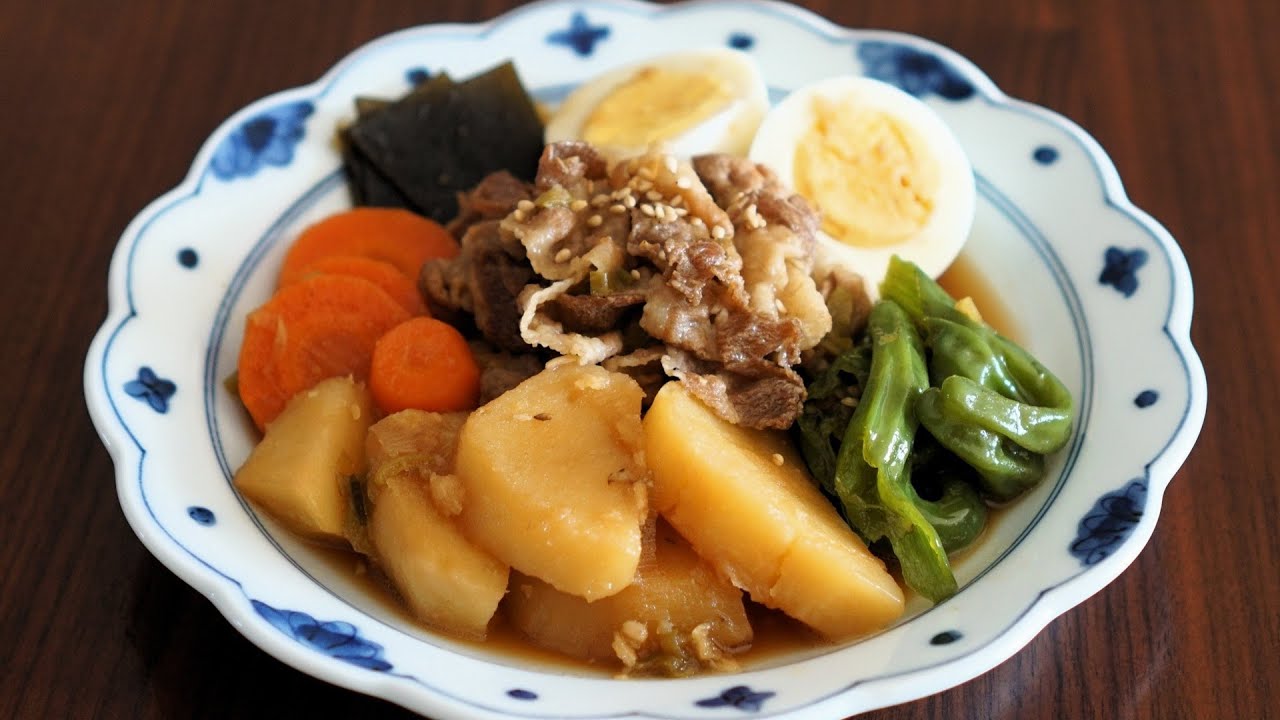 간단한 저녁메뉴 대패삼겹살 넣은 일본식 고기 감자조림 맛있게 하는법
