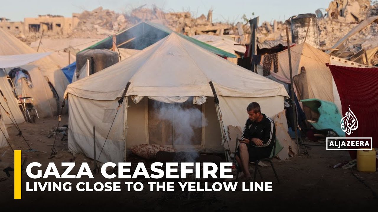 Displaced Palestinians return to Gaza’s yellow line despite Israeli shelling and danger