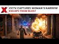 Russian Drone Attack On Kyiv: CCTV Shows Woman Escaping Blast | NewsX