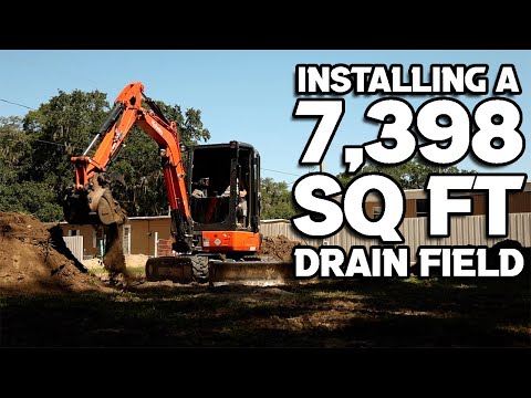 Installing Huge Septic System With Our Kubota KX033 Mini Excavator With iDig Grade Control