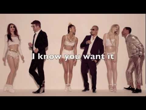 Robin Thicke - Blurred Lines (ft. T.I. & Pharrell) HD with Lyrics on screen
