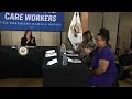 WATCH: Harris meets nursing home workers to discuss health care during campaign event in Wisconsin  - 14:05 min - News - Video