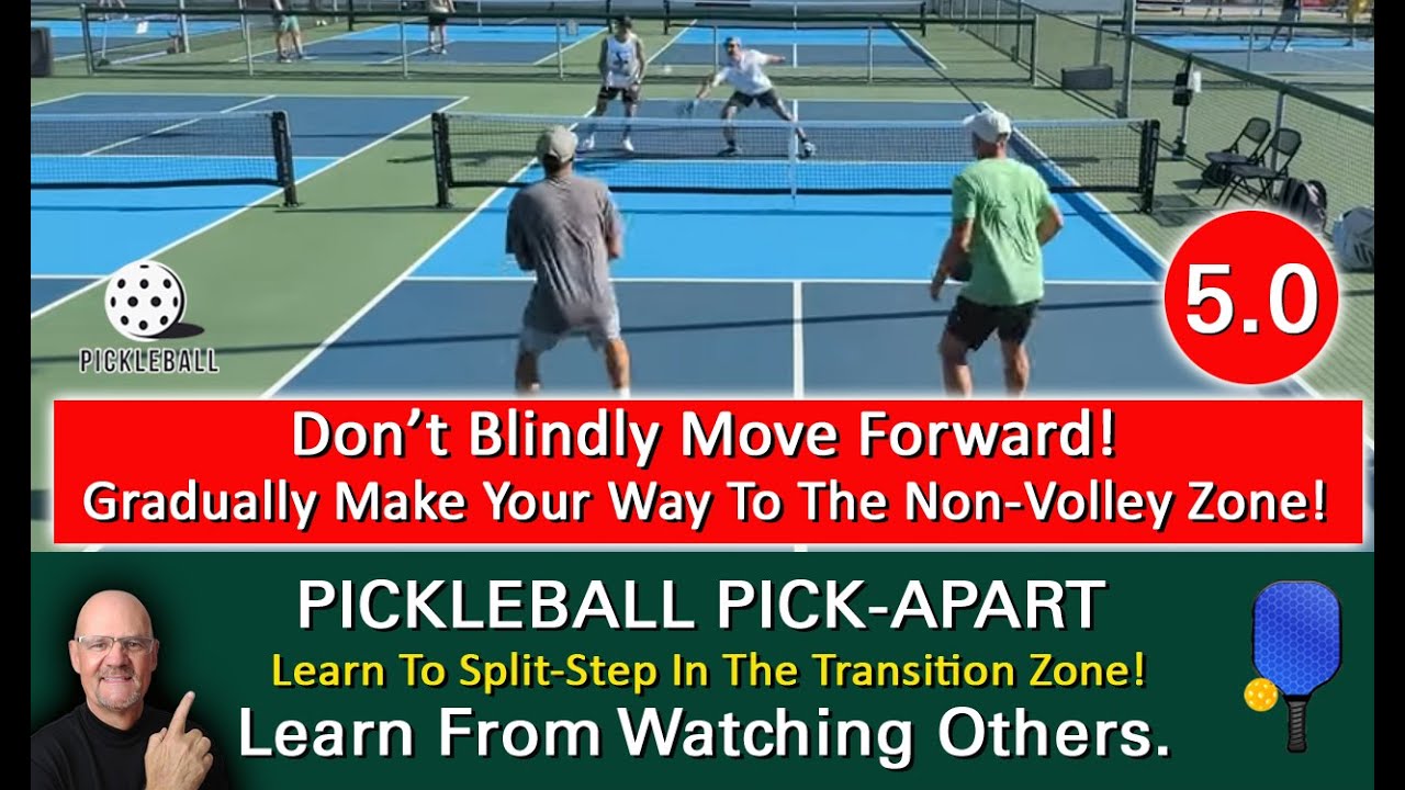 Pickleball Strategy! How To Effectively Move Forward To The Non-Volley Zone! Learn By Watching1