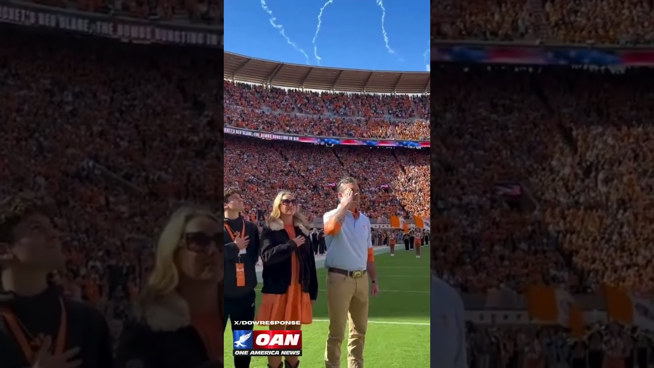 HEGSETH SALUTES AS MILITARY JETS FLY OVER GAME