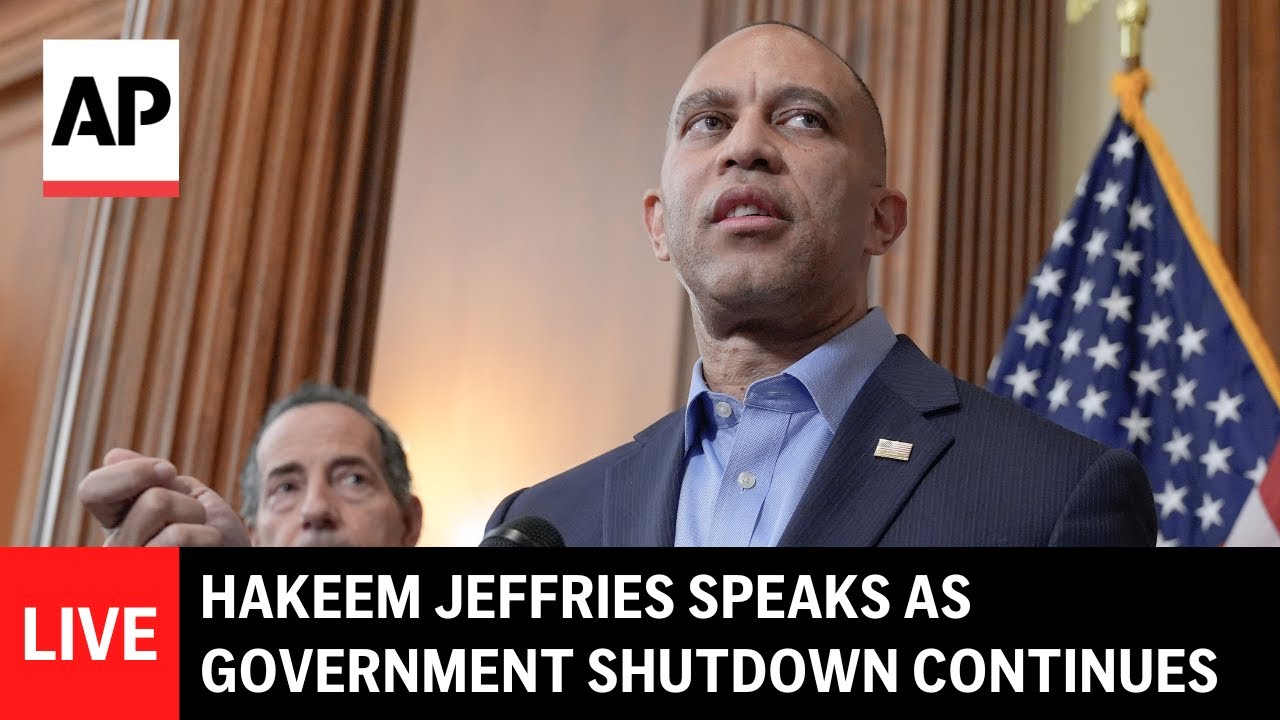 LIVE: Hakeem Jeffries speaks as government shutdown enters its fourth week