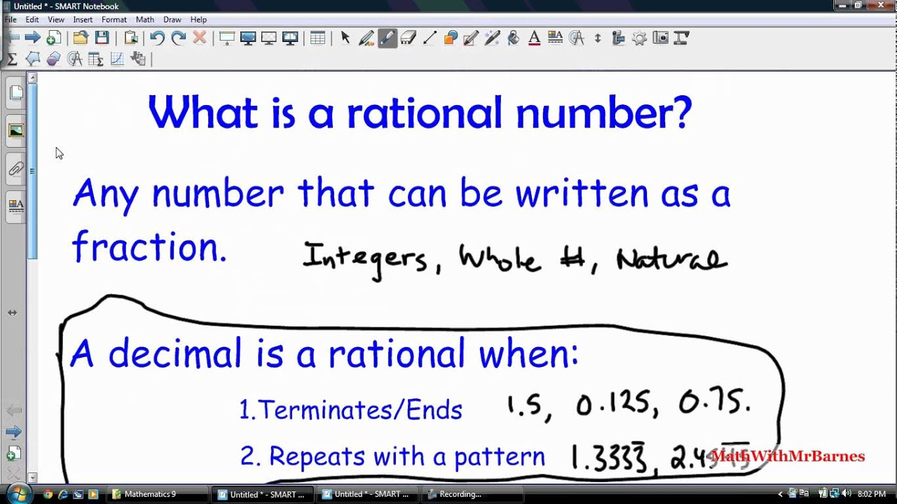 Math 9 What Is A Rational Number YouTube