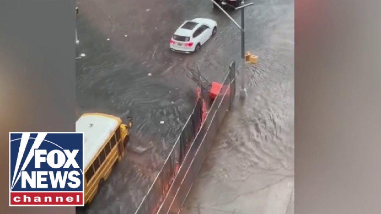 Brooklyn commuters horrified as city bus begins to fill with floodwater