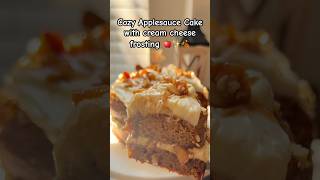 Cozy Applesauce Cake with cream cheese frosting 🍂✨ #FallBaking #CakeRecip #baking #youtubeshorts