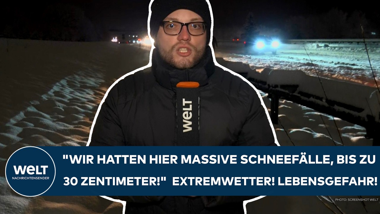 DEUTSCHLAND: "Hatten hier massive Schneefälle, bis zu 30 Zentimeter!" Extremwetter! Lebensgefahr!