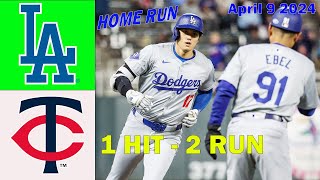 Dodgers Vs. Minnesota Twins GAME Highlights (April 09 2024)  | MLB Season 2024