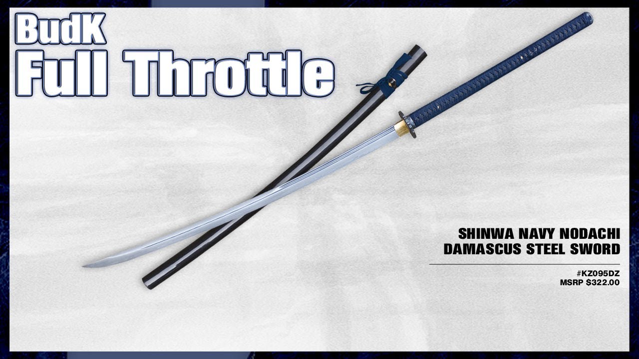 Shinwa Navy Nodachi Damascus Steel Sword - $189.99 - YouTube