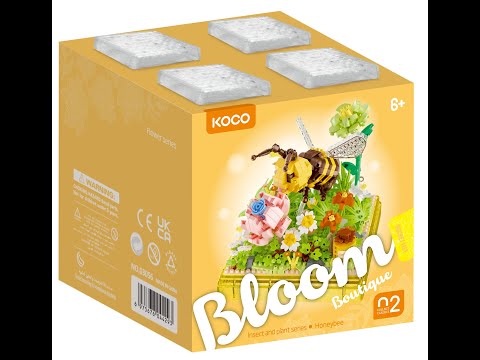 Stavebnice mini KOCO Včelka plast 668ks v krabičce 11x12x11cm