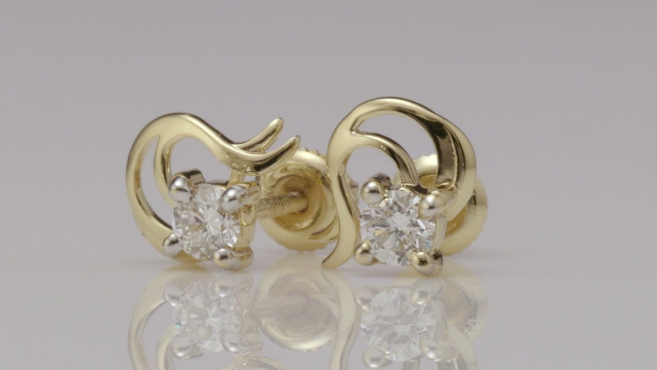 Swirly Diamond  Baby  Earrings