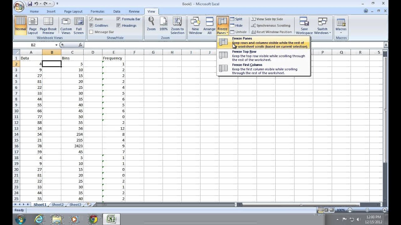 How to lock Excel 2007 Header Row - YouTube