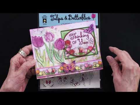 Tulips & Butterflies  12x12 Solid Cardstock