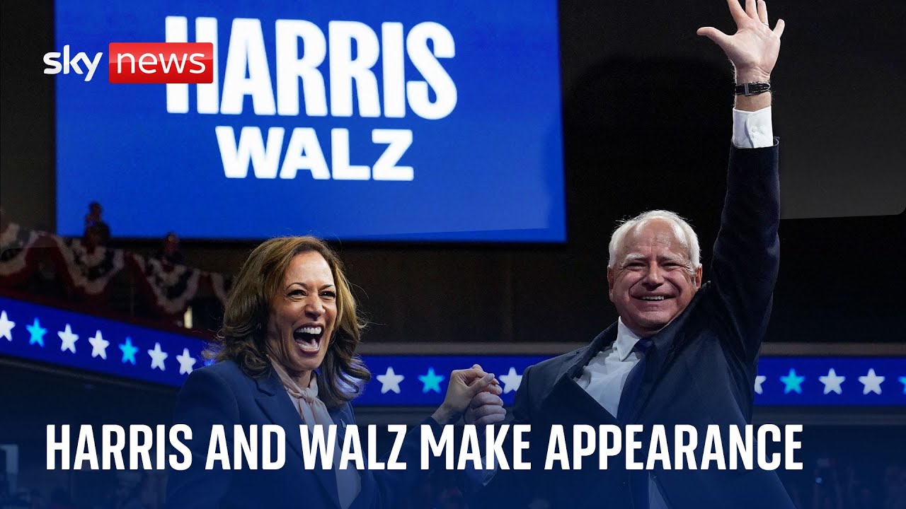 Kamala Harris and vice president candidate pick Tim Walz make first appearance together