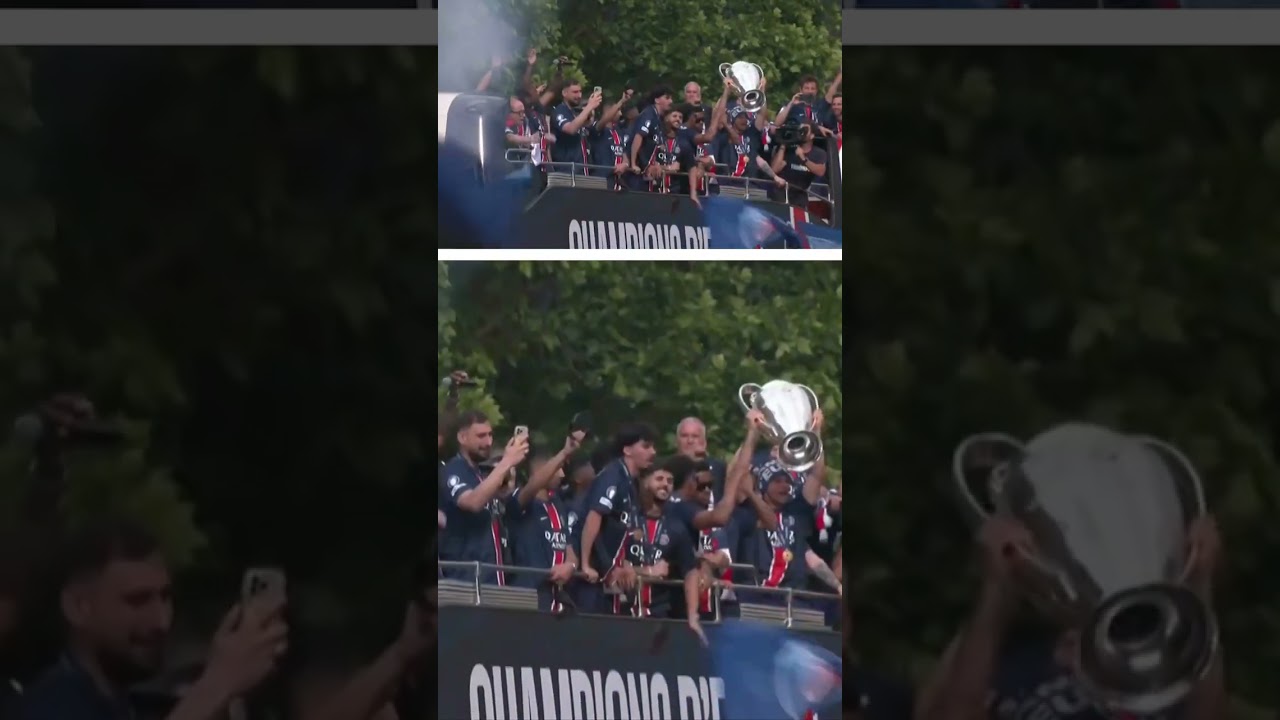 Victoire en Ligue des champions : le PSG acclamé sur les Champs-Elysées
