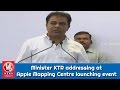 Minister KTR addressing at Apple Mapping Centre launching event in Hyderabad