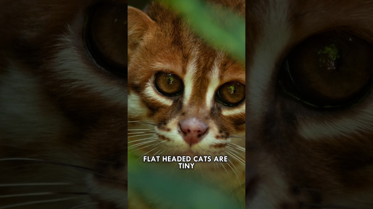 The Ultrarare Flat-Headed Cat #WildCats #Animals #Wildlife #Nature #Shorts