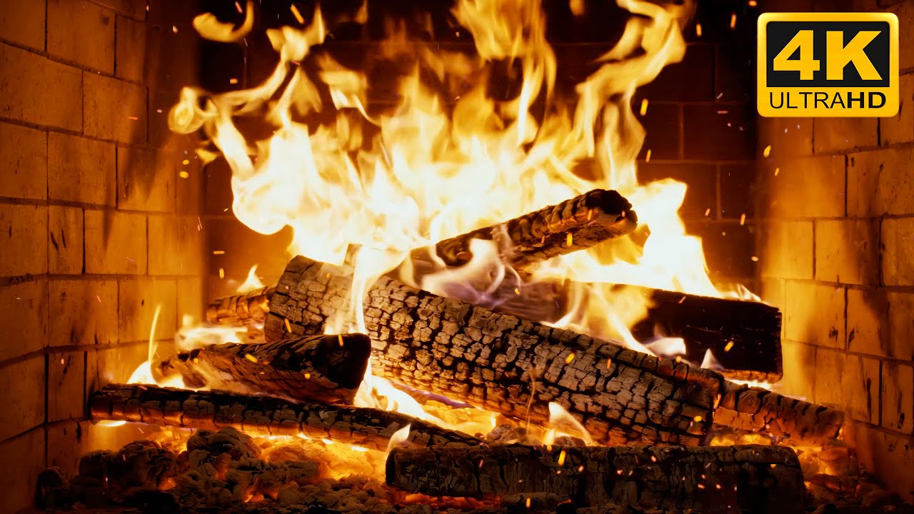 🔥 Relaxing Fireplace with Crackling Wood and Soft Night Ambience for Gentle Holiday Atmosphere