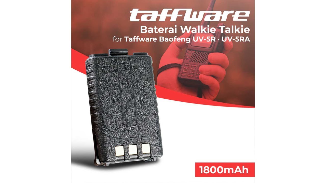 Pratinjau video produk Taffware Baterai Walkie Talkie 1800mAh for UV-5R UV-5RA - BL-5