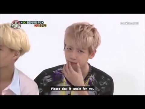 Aegyo Battle Weekly Idol Exo Luhan D O Sehun Xiumin and Baekhyun