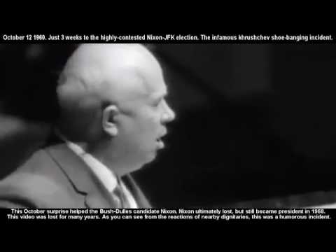 12.10.1960 - Никита Хрушчов блъска с обувка по масата по време на заседание на ООН