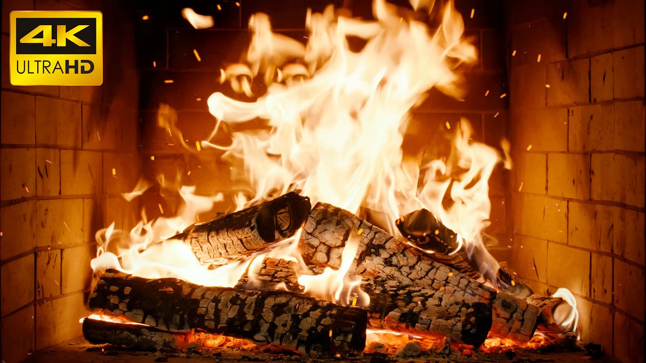 🔥 FIREPLACE Winter MAGIC (No Music) with SOOTHING Ember POPS and Warm RADIANCE for Peace of MIND