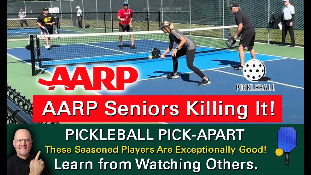 Pickleball! Senior Citizens With Solid Games! AARP Tournament Play! Learn By Watching Others!