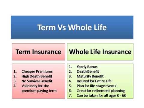 term insurance vs whole life insurance