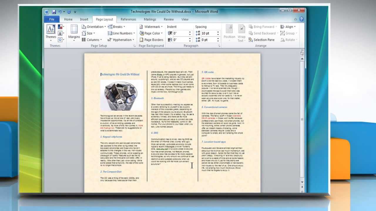 How to Make a TriFold Brochure in Microsoft® Word 2007 YouTube